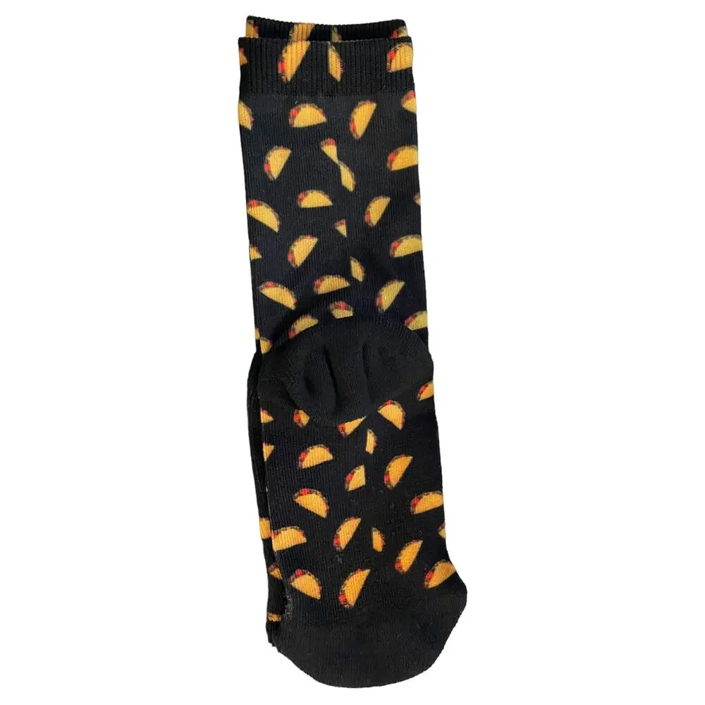 Vicky Life Black Taco Fun Novelty Crew Socks Small 4-6